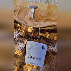 Free People gold sequin shorts